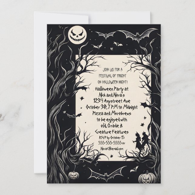 Demon Moon Halloween Party Invitation (Front)
