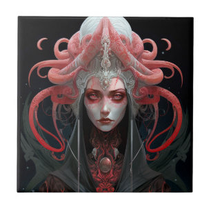 Demon Queen Fantasy Art Ceramic Tile