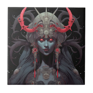 Demon Queen Fantasy Art Ceramic Tile