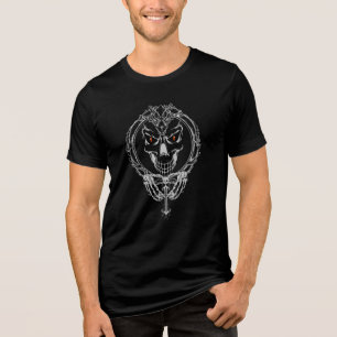Demon Skull Emblem – Gothic & Dark Art Tri-Blend Shirt