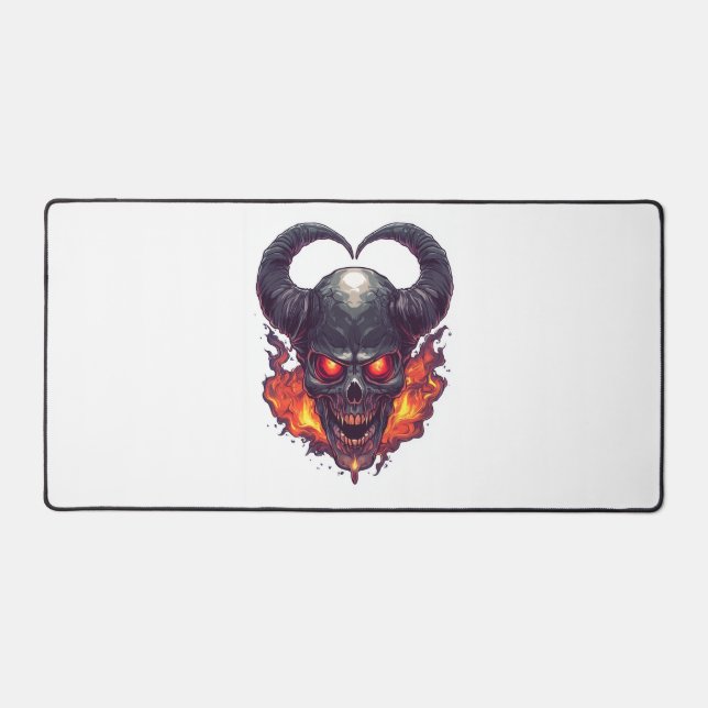 Demon Skull Firestorm Desk Mat (Front)