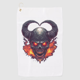 Demon Skull Firestorm Golf Towel