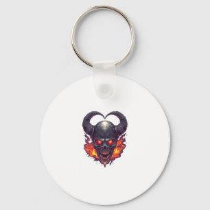 Demon Skull Firestorm Key Ring