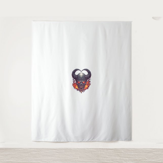 Demon Skull Firestorm Tapestry (Front)