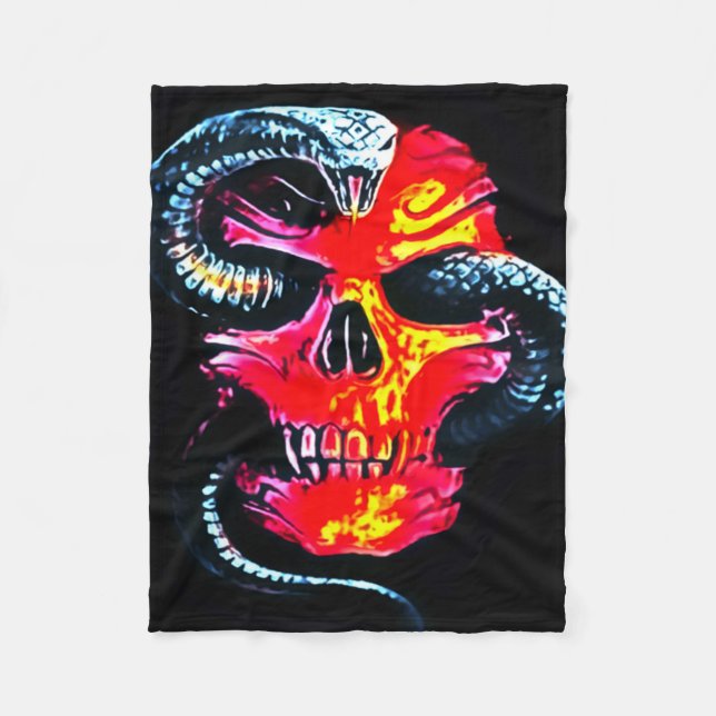 Demon Skull Fleece Blanket (Front)