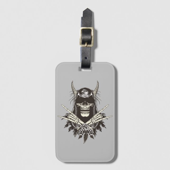 Demon Skull Luggage Tag (Front Vertical)