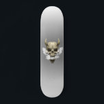 Demon Skull Smoking Skateboard<br><div class="desc">This design may be personalised by choosing the customise option to add text or make other changes. If this product has the option to transfer the design to another item, please make sure to adjust the design to fit if needed. Contact me at colorflowcreations@gmail.com if you wish to have this...</div>