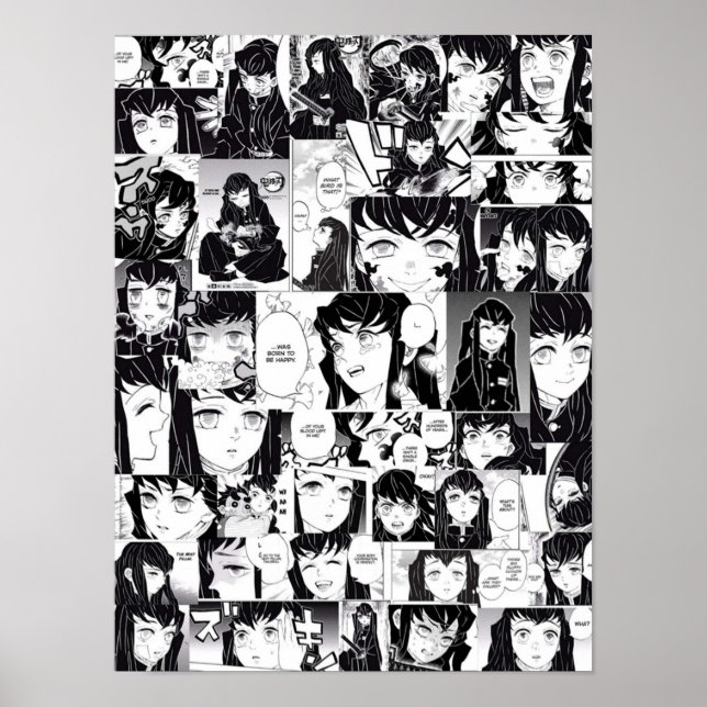 Demon Slayer Muichiro Tokito Collage Poster (Front)