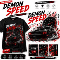 Demon Speed Muscle Car Dark Racing - Black T-Shirt
