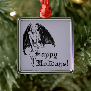 Demon Spooky Gothic Christmas Metal Ornament