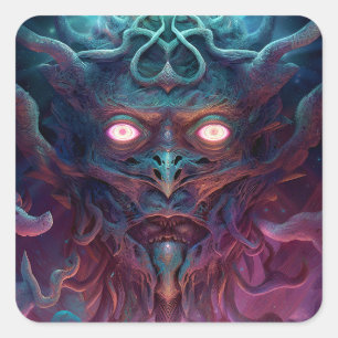 Demon Surreal Dark Fantasy Art Square Sticker