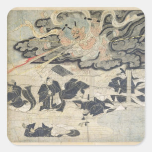 Demon Thunder, Tenjin Shrine, Kamakura Period Square Sticker