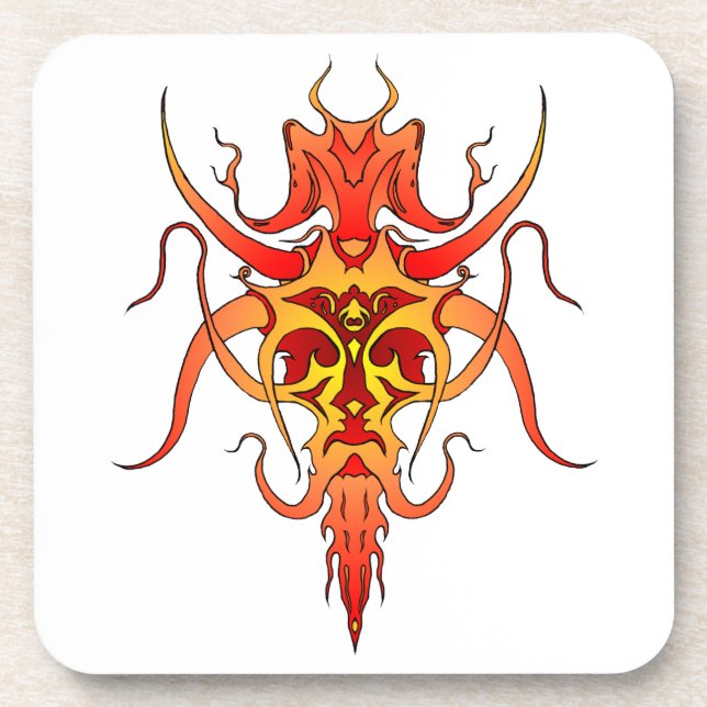 Demon Tribal Tattoo Design Coaster (Front)