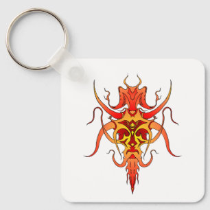 Demon Tribal Tattoo Design Key Ring