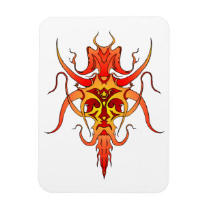 Demon Tribal Tattoo Design Magnet