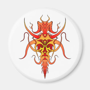 Demon Tribal Tattoo Design Magnet