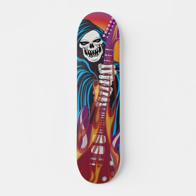 Demon with Flaming Guitar Skateboard (Front)