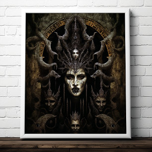 Demon Woman Monster Horror Art Poster