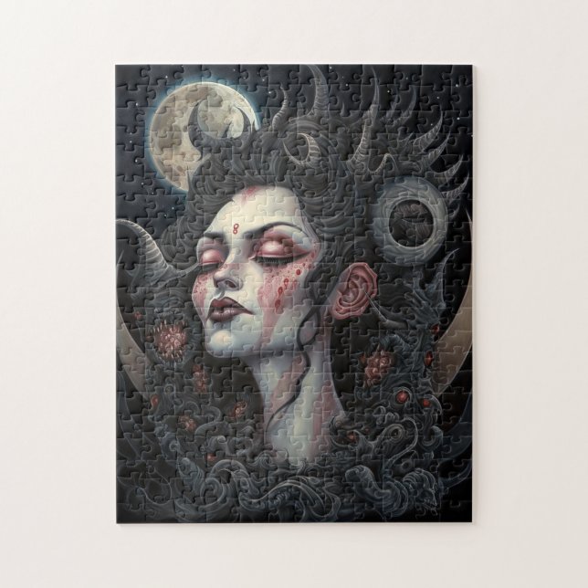 Demon Woman Queen Dark Fantasy Art Jigsaw Puzzle (Vertical)