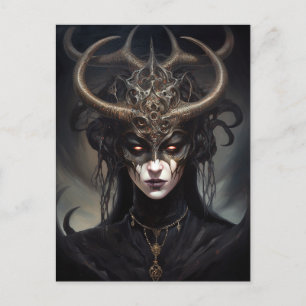 Demon Woman Queen Dark Fantasy Art Postcard
