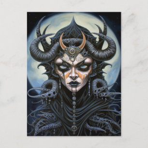 Demon Woman Queen Dark Fantasy Art Postcard