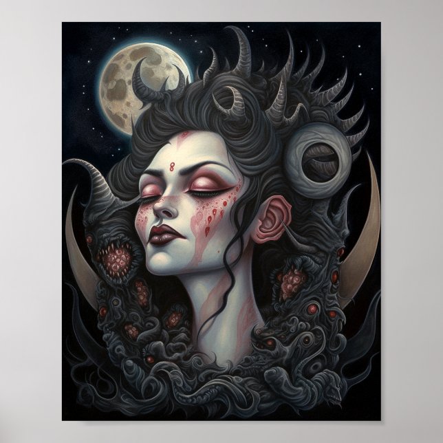 Demon Woman Queen Dark Fantasy Art Poster (Front)