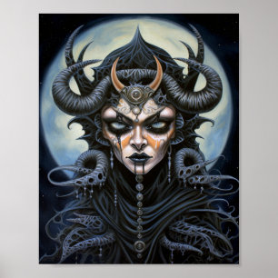 Demon Woman Queen Dark Fantasy Art Poster