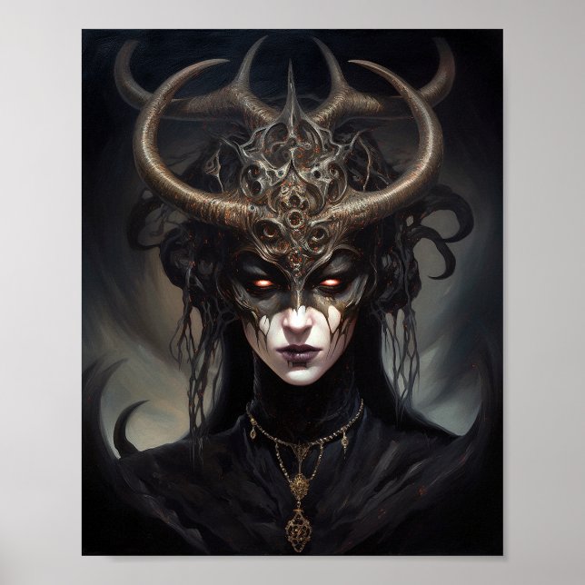 Demon Woman Queen Dark Fantasy Art Poster (Front)
