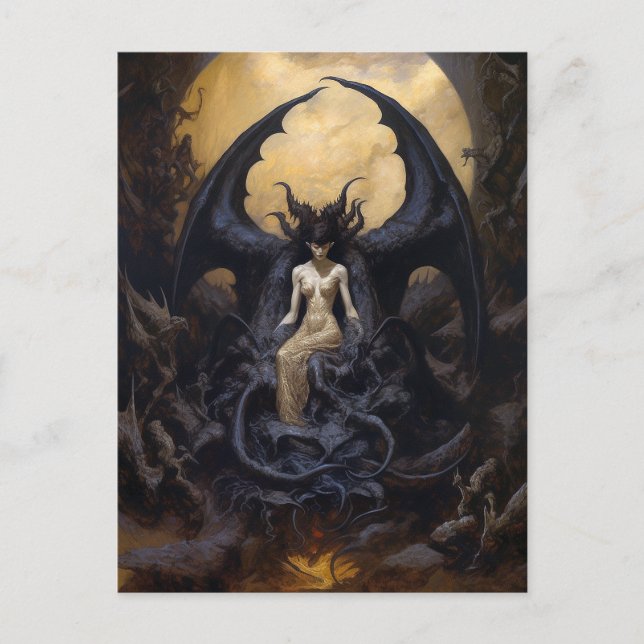 Demoness Dark Fantasy Goth Gothic Art Postcard (Front)
