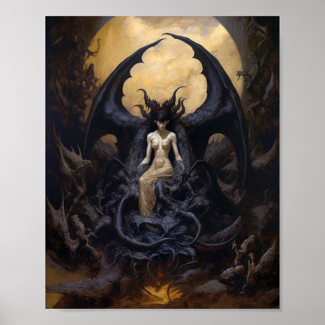 Demoness Dark Fantasy Goth Gothic Art Poster (Front)