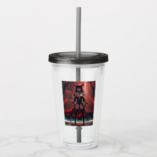 Demoness with Contact at Crossroads, Anime Demon Acrylic Tumbler