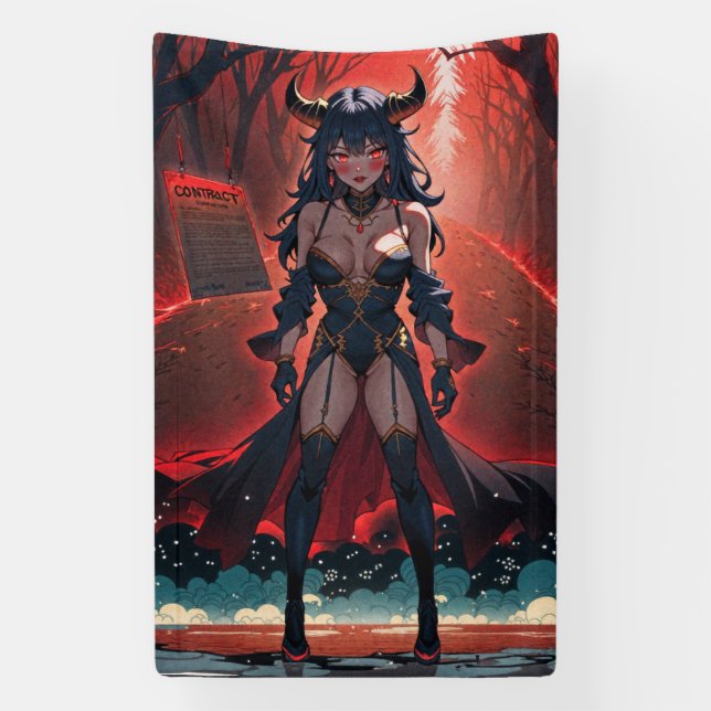 Demoness with Contact at Crossroads, Anime Demon Banner (Vertical)