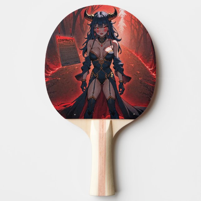Demoness with Contact at Crossroads, Anime Demon Ping Pong Paddle (Front)