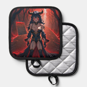 Demoness with Contact at Crossroads, Anime Demon Pot Holder