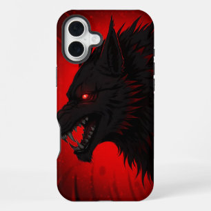 Demonic Alpha Wolf – Red-Eyed Fury Art iPhone 16 Plus Case