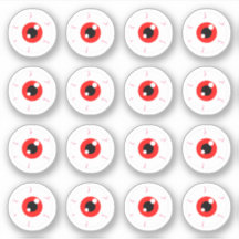 Demonic Red Eyeballs Full Sheet Sticker