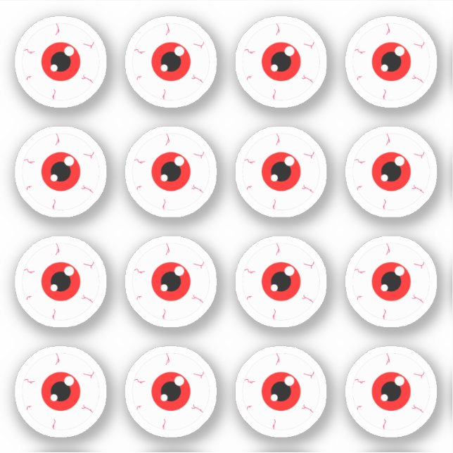 Demonic Red Eyeballs Full Sheet Sticker (Front)