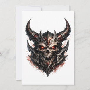Demonic Skull with Horns Invitation