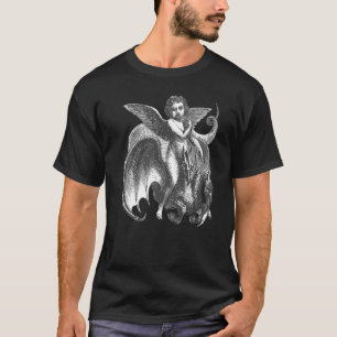 Demonic Winged Character Riding A Two Headed Drago T-Shirt