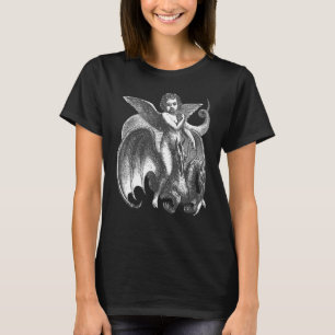Demonic Winged Character Riding A Two Headed Drago T-Shirt