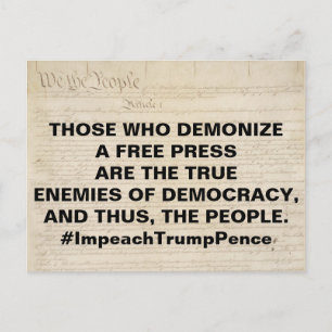 Demonise a Free Press True Enemy of People Postcard