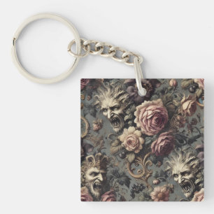 Demons of Delinquency – Gothic Floral Design Key Ring