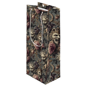 Demons of Delinquency – Gothic Floral Design Wine Gift Bag