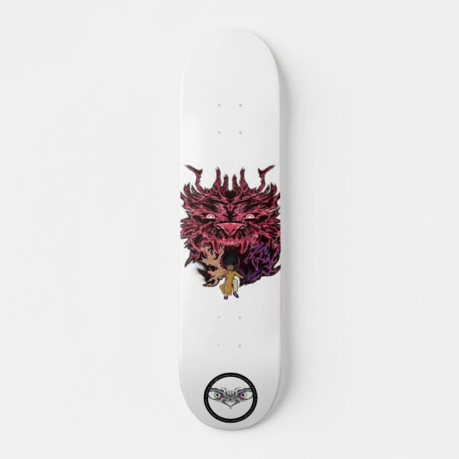 Demonslayer Afro Tia demon rush glowing red eyes Skateboard (Front)