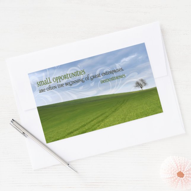 Demosthenes Inspirational Quote "Opportunities" Rectangular Sticker (Envelope)