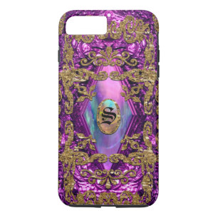 Dempsey Plum Elegant   Monogram iPhone 8 Plus/7 Plus Case