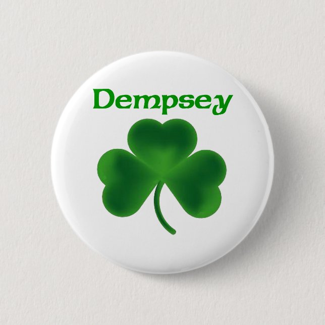 Dempsey Shamrock 6 Cm Round Badge (Front)