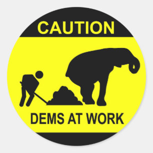 Dems At Work Sticker