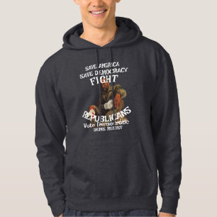 DEMS TRUMPS FLAG USA AMERICA PATRIOTIC MAGA HAHA HOODIE