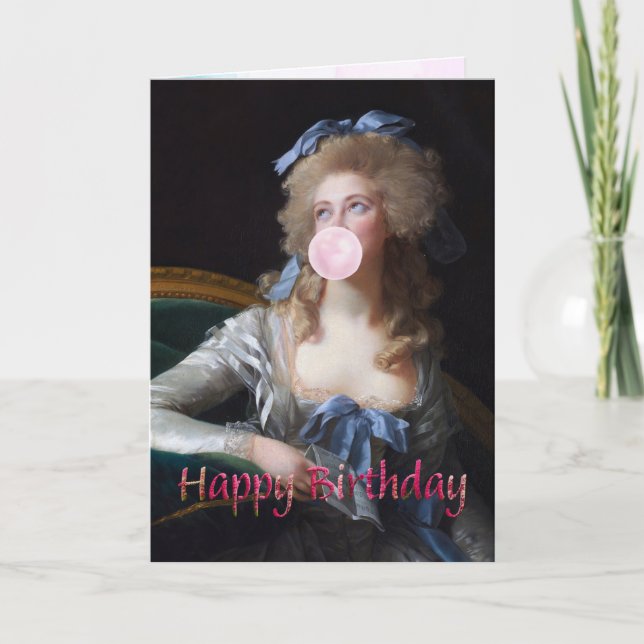 Demure with Pink Bubble Gum Card (Front)
